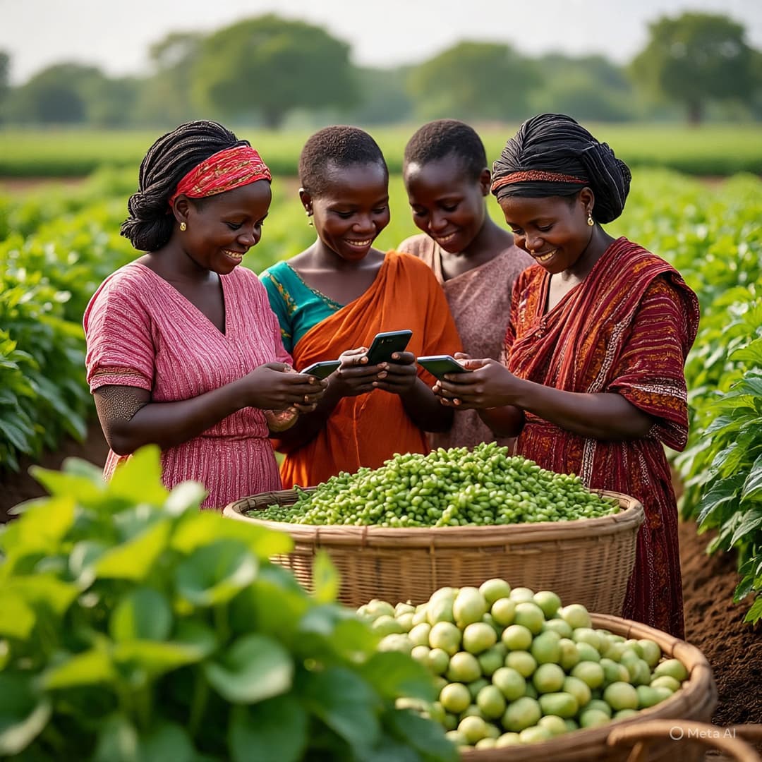 Farmer using FarmBrain on mobile phone